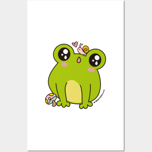 cute frog, kawaii frog cartoon Posters and Art